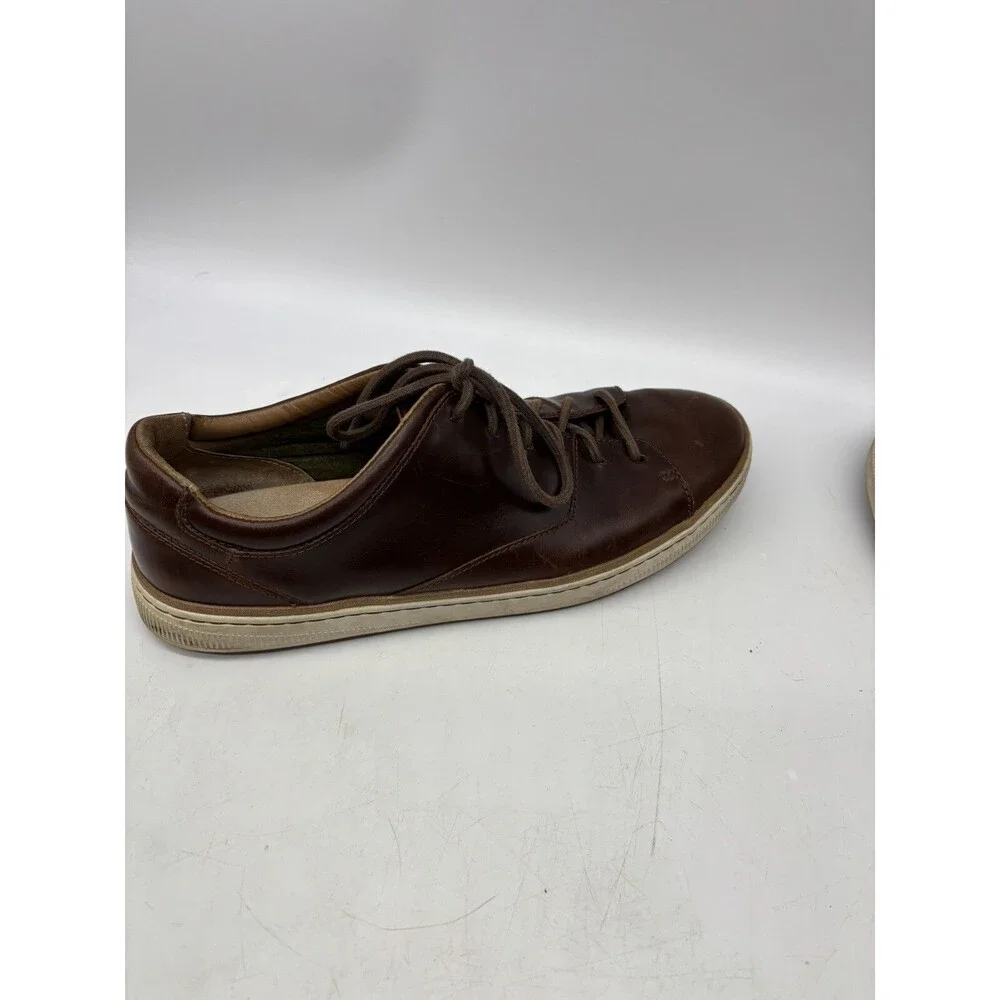 Clarks Mens Low Chestnut Brown Leather Casual Sneakers Shoes Sz 13